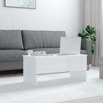 ZNTS Coffee Table High Gloss White 102x50.5x46.5 cm Engineered Wood 809725