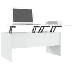 ZNTS Coffee Table High Gloss White 102x50.5x46.5 cm Engineered Wood 809725