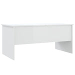 ZNTS Coffee Table High Gloss White 102x50.5x46.5 cm Engineered Wood 809725