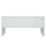 ZNTS Coffee Table High Gloss White 102x50.5x46.5 cm Engineered Wood 809725