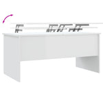 ZNTS Coffee Table High Gloss White 102x50.5x46.5 cm Engineered Wood 809725