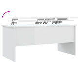 ZNTS Coffee Table High Gloss White 102x50.5x46.5 cm Engineered Wood 809725