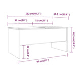ZNTS Coffee Table High Gloss White 102x50.5x46.5 cm Engineered Wood 809725