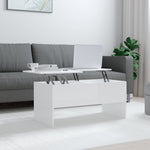 ZNTS Coffee Table High Gloss White 102x50.5x46.5 cm Engineered Wood 809725