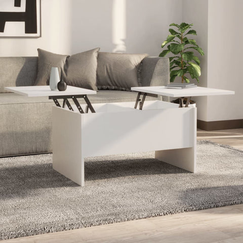 ZNTS Coffee Table White 80x50x42.5 cm Engineered Wood 809728