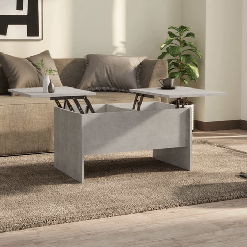 ZNTS Coffee Table Concrete Grey 80x50x42.5 cm Engineered Wood 809732
