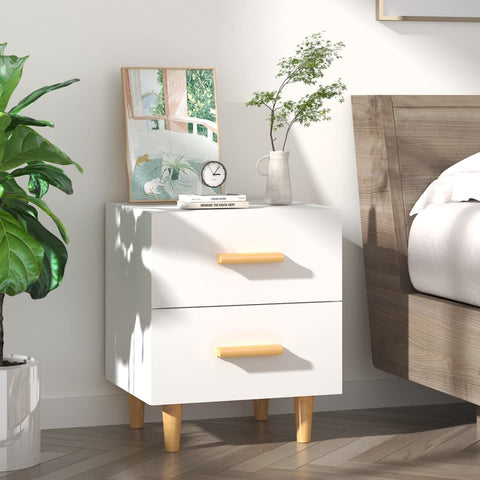 ZNTS Bed Cabinet White 40x35x47.5 cm 811970