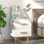 ZNTS Bed Cabinet High Gloss White 40x35x47.5 cm 811982