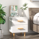 ZNTS Bed Cabinet High Gloss White 40x35x47.5 cm 811982