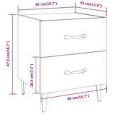 ZNTS Bedside Cabinet Concrete Grey 40x35x47.5 cm 811996