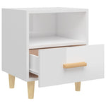 ZNTS Bedside Cabinet High Gloss White 40x35x47 cm 812018