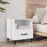 ZNTS Bedside Cabinet White Engineered Wood 812024
