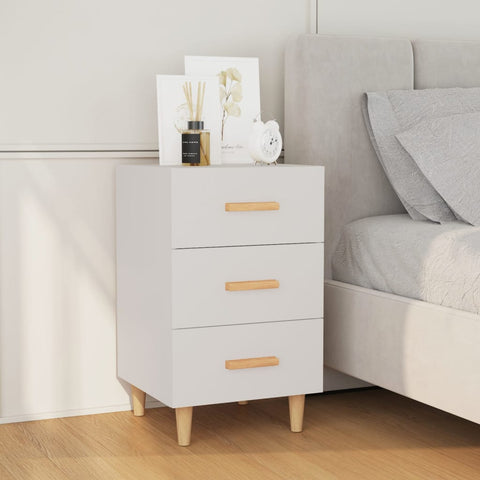 ZNTS Bedside Cabinet White 40x40x66 cm Engineered Wood 812078