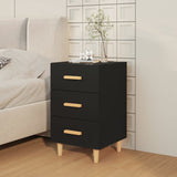 ZNTS Bedside Cabinet Black 40x40x66 cm Engineered Wood 812079