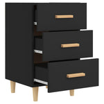 ZNTS Bedside Cabinet Black 40x40x66 cm Engineered Wood 812079
