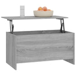 ZNTS Coffee Table Grey Sonoma 102x55.5x52.5 cm Engineered Wood 819267