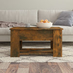 ZNTS Coffee Table Smoked Oak 79x49x41 cm Engineered Wood 819275
