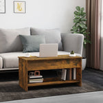 ZNTS Coffee Table Smoked Oak 102x50x52.5 cm Engineered Wood 819290