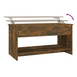 ZNTS Coffee Table Smoked Oak 102x50x52.5 cm Engineered Wood 819290