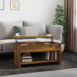 ZNTS Coffee Table Smoked Oak 102x50x52.5 cm Engineered Wood 819290