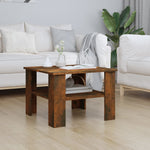 ZNTS Coffee Table Smoked Oak 60x60x42 cm Engineered Wood 815264