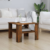 ZNTS Coffee Table Smoked Oak 60x60x42 cm Engineered Wood 815264