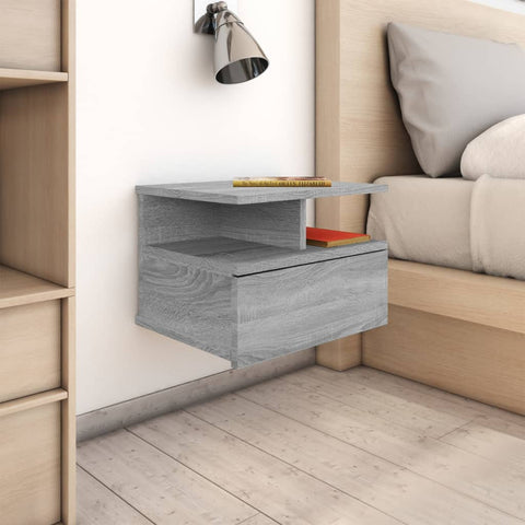 ZNTS Floating Nightstand Grey Sonoma 40x31x27 cm Engineered Wood 815314