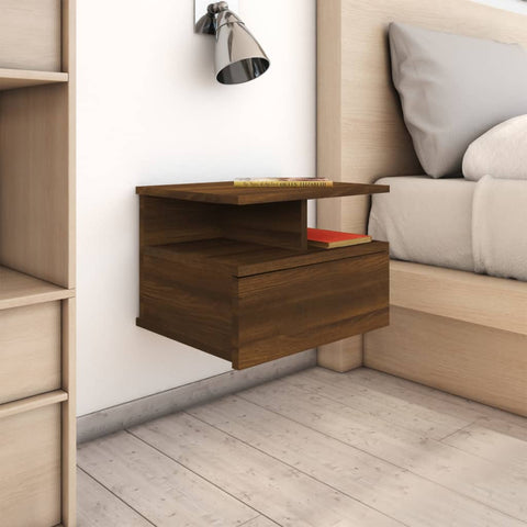 ZNTS Floating Nightstand Brown Oak 40x31x27 cm Engineered Wood 815316