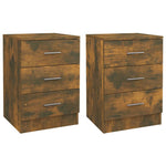 ZNTS Bedside Cabinets 2 pcs Smoked Oak 38x35x56 cm Engineered Wood 815322