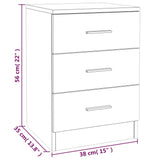 ZNTS Bedside Cabinets 2 pcs Brown Oak 38x35x56 cm Engineered Wood 815326