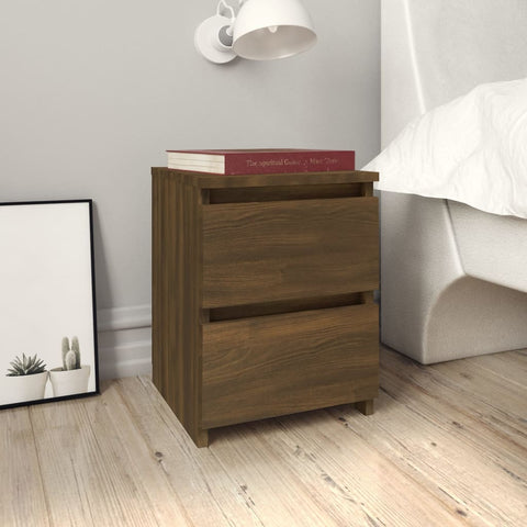 ZNTS Bedside Cabinets 2 pcs Brown Oak 30x30x40 cm Engineered Wood 815332