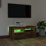 ZNTS TV Cabinet with LED Lights Smoked Oak 90x35x40 cm 815690