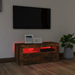 ZNTS TV Cabinet with LED Lights Smoked Oak 90x35x40 cm 815690