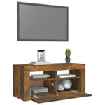 ZNTS TV Cabinet with LED Lights Smoked Oak 90x35x40 cm 815690