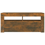 ZNTS TV Cabinet with LED Lights Smoked Oak 90x35x40 cm 815690