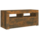 ZNTS TV Cabinet with LED Lights Smoked Oak 90x35x40 cm 815690