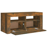 ZNTS TV Cabinet with LED Lights Smoked Oak 90x35x40 cm 815690
