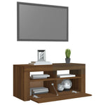 ZNTS TV Cabinet with LED Lights Brown Oak 90x35x40 cm 815692