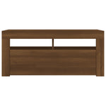 ZNTS TV Cabinet with LED Lights Brown Oak 90x35x40 cm 815692