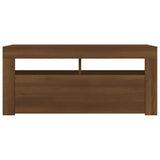 ZNTS TV Cabinet with LED Lights Brown Oak 90x35x40 cm 815692