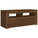ZNTS TV Cabinet with LED Lights Brown Oak 90x35x40 cm 815692