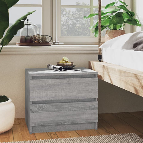 ZNTS Bed Cabinet Grey Sonoma 50x39x43.5 cm Engineered Wood 815824