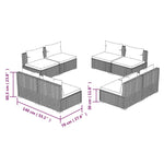 ZNTS 8 Piece Garden Lounge Set with Cushions Poly Rattan Black 3101537