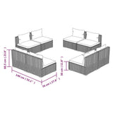 ZNTS 8 Piece Garden Lounge Set with Cushions Poly Rattan Black 3101537