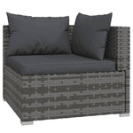 ZNTS 6 Piece Garden Lounge Set with Cushions Poly Rattan Grey 3102205