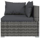 ZNTS 6 Piece Garden Lounge Set with Cushions Poly Rattan Grey 3102205