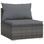 ZNTS 6 Piece Garden Lounge Set with Cushions Poly Rattan Grey 3102205