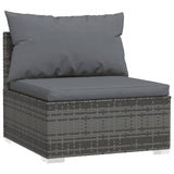 ZNTS 6 Piece Garden Lounge Set with Cushions Poly Rattan Grey 3102205