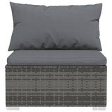ZNTS 6 Piece Garden Lounge Set with Cushions Poly Rattan Grey 3102205
