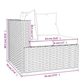 ZNTS 6 Piece Garden Lounge Set with Cushions Poly Rattan Grey 3102205